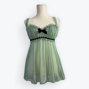 Vintage Frederick's of Hollywood Mint Green Babydoll Lingerie